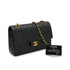 VINTAGE CHANEL CLASSIC FLAP MEDIUM CHAIN SHOULDER BAG BLACK LAMB SKIN GOLD HARDWARE 90325593