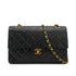 VINTAGE CHANEL CLASSIC FLAP MEDIUM CHAIN SHOULDER BAG BLACK LAMB SKIN GOLD HARDWARE 90325593