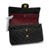 VINTAGE CHANEL CLASSIC FLAP MEDIUM CHAIN SHOULDER BAG BLACK LAMB SKIN GOLD HARDWARE 90325593