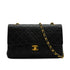 VINTAGE CHANEL CLASSIC FLAP MEDIUM CHAIN SHOULDER BAG BLACK LAMB SKIN GOLD HARDWARE 90328464