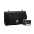 VINTAGE CHANEL CLASSIC FLAP SMALL CHAIN SHOULDER BAG BLACK LAMB SKIN GOLD HARDWARE 90332589
