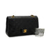 VINTAGE CHANEL CLASSIC FLAP MEDIUM CHAIN SHOULDER BAG BLACK LAMB SKIN GOLD HARDWARE 90332925