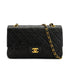 VINTAGE CHANEL CLASSIC FLAP MEDIUM CHAIN SHOULDER BAG BLACK LAMB SKIN GOLD HARDWARE 90332925