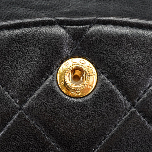 VINTAGE CHANEL CLASSIC FLAP MEDIUM CHAIN SHOULDER BAG BLACK LAMB SKIN GOLD HARDWARE 90332925