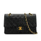 VINTAGE CHANEL CLASSIC FLAP MEDIUM CHAIN SHOULDER BAG BLACK LAMB SKIN GOLD HARDWARE 90332926