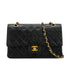 VINTAGE CHANEL CLASSIC FLAP MEDIUM CHAIN SHOULDER BAG BLACK LAMB SKIN GOLD HARDWARE 90332926