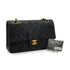 VINTAGE CHANEL CLASSIC FLAP MEDIUM CHAIN SHOULDER BAG BLACK LAMB SKIN GOLD HARDWARE 90332926
