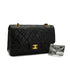 VINTAGE CHANEL CLASSIC FLAP MEDIUM CHAIN SHOULDER BAG BLACK LAMB SKIN GOLD HARDWARE 90333714