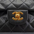 VINTAGE CHANEL CLASSIC FLAP MEDIUM CHAIN SHOULDER BAG BLACK LAMB SKIN GOLD HARDWARE 90334157