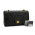 VINTAGE CHANEL CLASSIC FLAP MEDIUM CHAIN SHOULDER BAG BLACK LAMB SKIN GOLD HARDWARE 90334157
