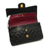VINTAGE CHANEL CLASSIC FLAP MEDIUM CHAIN SHOULDER BAG BLACK LAMB SKIN GOLD HARDWARE 90334869