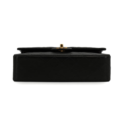 VINTAGE CHANEL CLASSIC FLAP MEDIUM CHAIN SHOULDER BAG BLACK LAMB SKIN GOLD HARDWARE 90335482