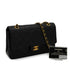VINTAGE CHANEL CLASSIC FLAP MEDIUM CHAIN SHOULDER BAG BLACK LAMB SKIN GOLD HARDWARE 90335753