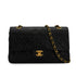 VINTAGE CHANEL CLASSIC FLAP MEDIUM CHAIN SHOULDER BAG BLACK LAMB SKIN GOLD HARDWARE 90335753