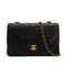 VINTAGE CHANEL CLASSIC FLAP MEDIUM CHAIN SHOULDER BAG BLACK LAMB SKIN GOLD HARDWARE 90335790