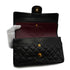 VINTAGE CHANEL CLASSIC FLAP MEDIUM CHAIN SHOULDER BAG BLACK LAMB SKIN GOLD HARDWARE 90335790