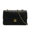 VINTAGE CHANEL CLASSIC FLAP MEDIUM CHAIN SHOULDER BAG BLACK LAMB SKIN GOLD HARDWARE 90339978