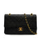 VINTAGE CHANEL CLASSIC FLAP MEDIUM CHAIN SHOULDER BAG BLACK LAMB SKIN GOLD HARDWARE 90340139