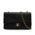 VINTAGE CHANEL CLASSIC FLAP MEDIUM CHAIN SHOULDER BAG BLACK LAMB SKIN GOLD HARDWARE 90340139