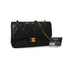 VINTAGE CHANEL CLASSIC FLAP MEDIUM CHAIN SHOULDER BAG BLACK LAMB SKIN GOLD HARDWARE 90340460