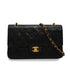 VINTAGE CHANEL CLASSIC FLAP MEDIUM CHAIN SHOULDER BAG BLACK LAMB SKIN GOLD HARDWARE 90340460