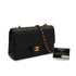 VINTAGE CHANEL CLASSIC FLAP MEDIUM CHAIN SHOULDER BAG BLACK LAMB SKIN GOLD HARDWARE 90340503