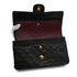 VINTAGE CHANEL CLASSIC FLAP MEDIUM CHAIN SHOULDER BAG BLACK LAMB SKIN GOLD HARDWARE 90340503