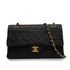 VINTAGE CHANEL CLASSIC FLAP MEDIUM CHAIN SHOULDER BAG BLACK LAMB SKIN GOLD HARDWARE 90340508