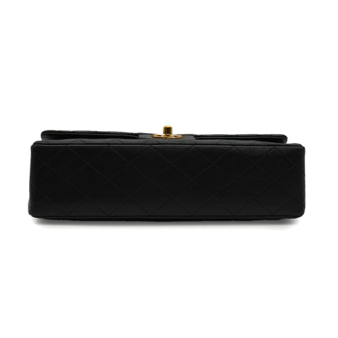 VINTAGE CHANEL CLASSIC FLAP MEDIUM CHAIN SHOULDER BAG BLACK LAMB SKIN GOLD HARDWARE 90340508