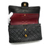VINTAGE CHANEL CLASSIC FLAP MEDIUM CHAIN SHOULDER BAG BLACK LAMB SKIN GOLD HARDWARE 90340508