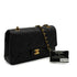 VINTAGE CHANEL CLASSIC FLAP MEDIUM CHAIN SHOULDER BAG BLACK LAMB SKIN GOLD HARDWARE 90341444