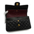 VINTAGE CHANEL CLASSIC FLAP MEDIUM CHAIN SHOULDER BAG BLACK LAMB SKIN GOLD HARDWARE 90341444