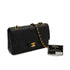 VINTAGE CHANEL CLASSIC FLAP MEDIUM CHAIN SHOULDER BAG BLACK LAMB SKIN GOLD HARDWARE 90341447