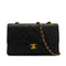 VINTAGE CHANEL CLASSIC FLAP MEDIUM CHAIN SHOULDER BAG BLACK LAMB SKIN GOLD HARDWARE 90341447
