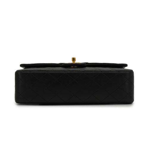 VINTAGE CHANEL CLASSIC FLAP MEDIUM CHAIN SHOULDER BAG BLACK LAMB SKIN GOLD HARDWARE 90341447