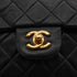 VINTAGE CHANEL CLASSIC FLAP MEDIUM CHAIN SHOULDER BAG BLACK LAMB SKIN GOLD HARDWARE 90341447
