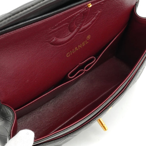 VINTAGE CHANEL CLASSIC FLAP MEDIUM CHAIN SHOULDER BAG BLACK LAMB SKIN GOLD HARDWARE 90341447