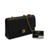 VINTAGE CHANEL CLASSIC FLAP MEDIUM CHAIN SHOULDER BAG BLACK LAMB SKIN GOLD HARDWARE 90341453