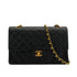 VINTAGE CHANEL CLASSIC FLAP MEDIUM CHAIN SHOULDER BAG BLACK LAMB SKIN GOLD HARDWARE 90341453