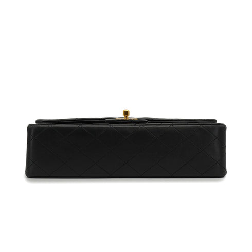 VINTAGE CHANEL CLASSIC FLAP MEDIUM CHAIN SHOULDER BAG BLACK LAMB SKIN GOLD HARDWARE 90341453