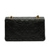 VINTAGE CHANEL CLASSIC FLAP MEDIUM CHAIN SHOULDER BAG BLACK LAMB SKIN GOLD HARDWARE 90341840