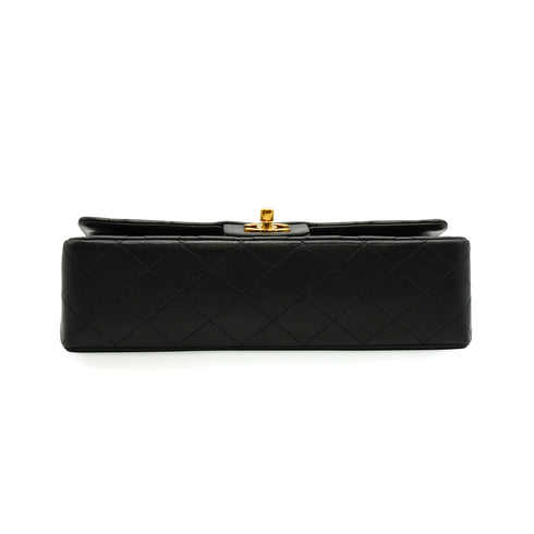 VINTAGE CHANEL CLASSIC FLAP MEDIUM CHAIN SHOULDER BAG BLACK LAMB SKIN GOLD HARDWARE 90341840