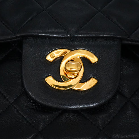 VINTAGE CHANEL CLASSIC FLAP MEDIUM CHAIN SHOULDER BAG BLACK LAMB SKIN GOLD HARDWARE 90341840