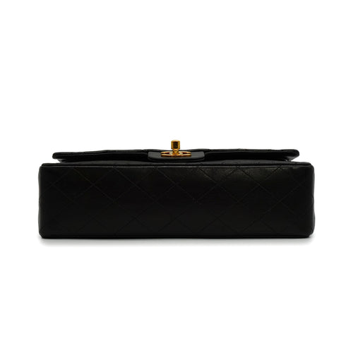 VINTAGE CHANEL CLASSIC FLAP MEDIUM CHAIN SHOULDER BAG BLACK LAMB SKIN GOLD HARDWARE 90341841