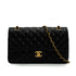 VINTAGE CHANEL CLASSIC FLAP MEDIUM CHAIN SHOULDER BAG BLACK LAMB SKIN GOLD HARDWARE 90341842