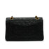 VINTAGE CHANEL CLASSIC FLAP MEDIUM CHAIN SHOULDER BAG BLACK LAMB SKIN GOLD HARDWARE 90341851