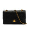VINTAGE CHANEL CLASSIC FLAP MEDIUM CHAIN SHOULDER BAG BLACK LAMB SKIN GOLD HARDWARE 90341857