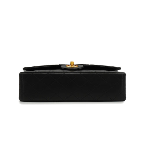 VINTAGE CHANEL CLASSIC FLAP MEDIUM CHAIN SHOULDER BAG BLACK LAMB SKIN GOLD HARDWARE 90341857