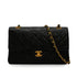 VINTAGE CHANEL CLASSIC FLAP MEDIUM CHAIN SHOULDER BAG BLACK LAMB SKIN GOLD HARDWARE 90341858