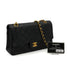 VINTAGE CHANEL CLASSIC FLAP MEDIUM CHAIN SHOULDER BAG BLACK LAMB SKIN GOLD HARDWARE 90341860